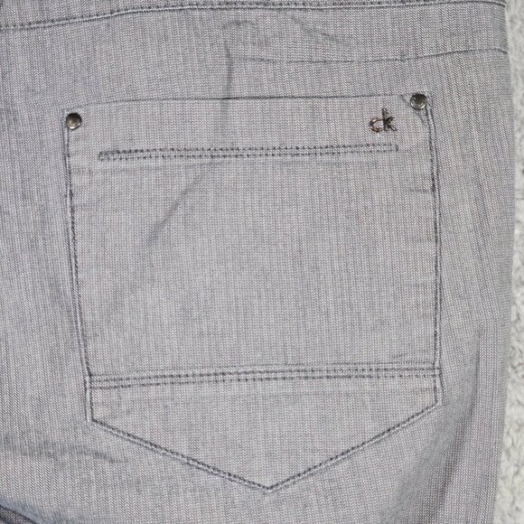 CK Men's Slim Fit Gray Striped Pants 33X32 Casual Stylish Cotton Stretch On the - Picture 8 of 16